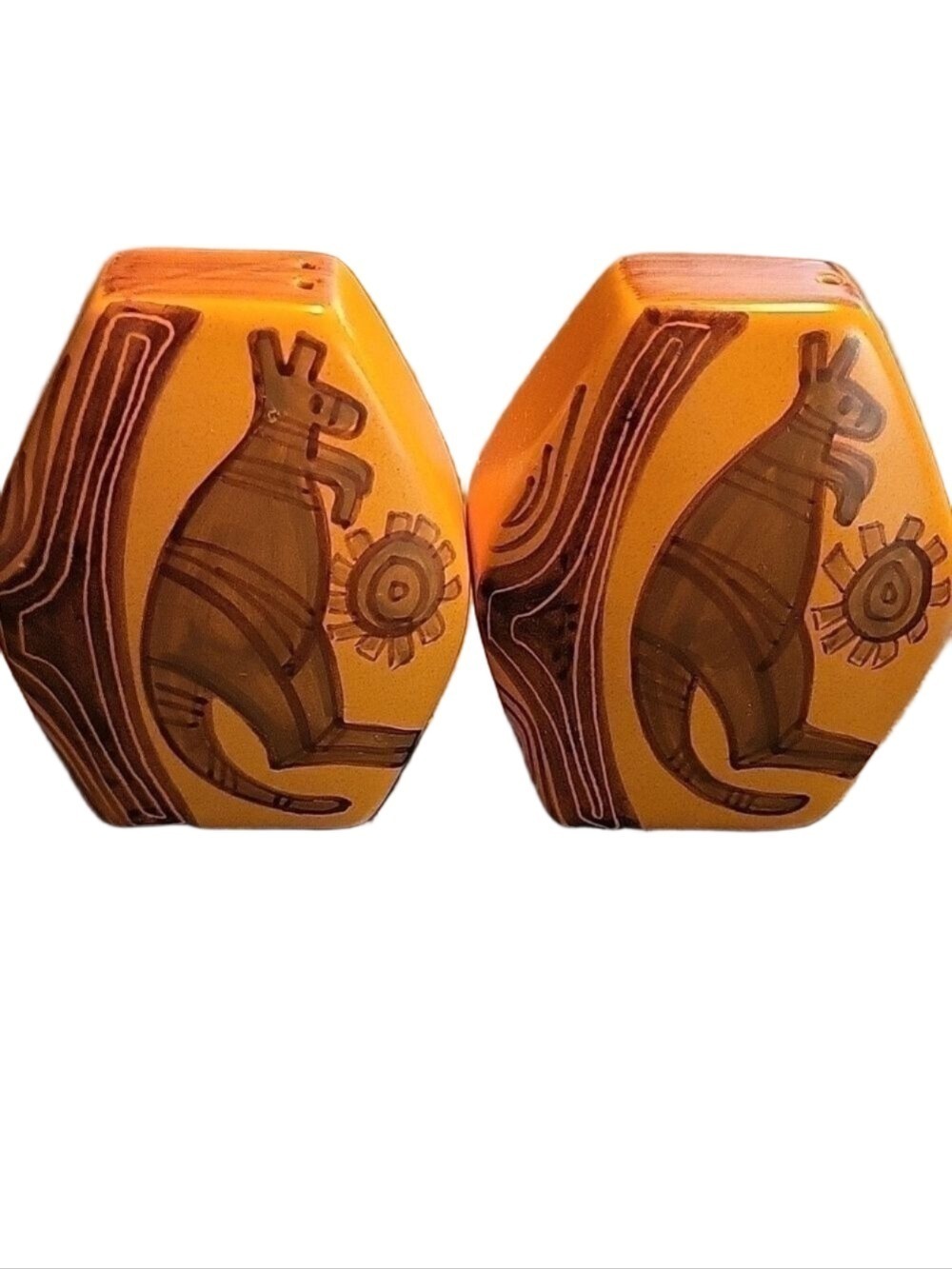 Vintage Studio Anna Australia Salt & Pepper Shakers With Hand Painted Kangaroo